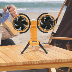 2025 New Product Multifunctional Outdoor Fan 3in 8000mAh Lithium Battery Camping Fan With Light Type-C Charging Flashlight