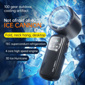 Logo Customizable Rechargeable Powerful 100 Speed Adjustable Wearable Foldable Small Fan Air Cooling Portable Mini Handheld Fan