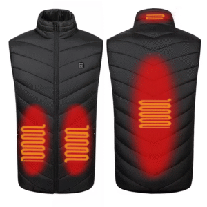 Intelligent Temperature Control Heated Vest for Men 3 Zones Winter Outdoor Warmth Woolen Fabric Adjustable Stand Battery Powered