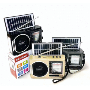 Raiseng Mini Cheap Wind-up Solar Am Fm Sw Radio with Rechargeable 18650 Battery Portable DC Solar Radio with USB/TF Slot