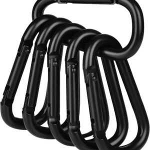 Factory 2.3inch Small Hook Full Black Carabiner Keychain Multi-use Aluminium D Ring Caribeener Clips Karabiner Backpack Hooks