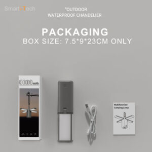 High Quality 8000mAh Flashlight Warning Light Hanging Camping Lamp Cold and Warm Switchable Smart Portable LED Camping Light